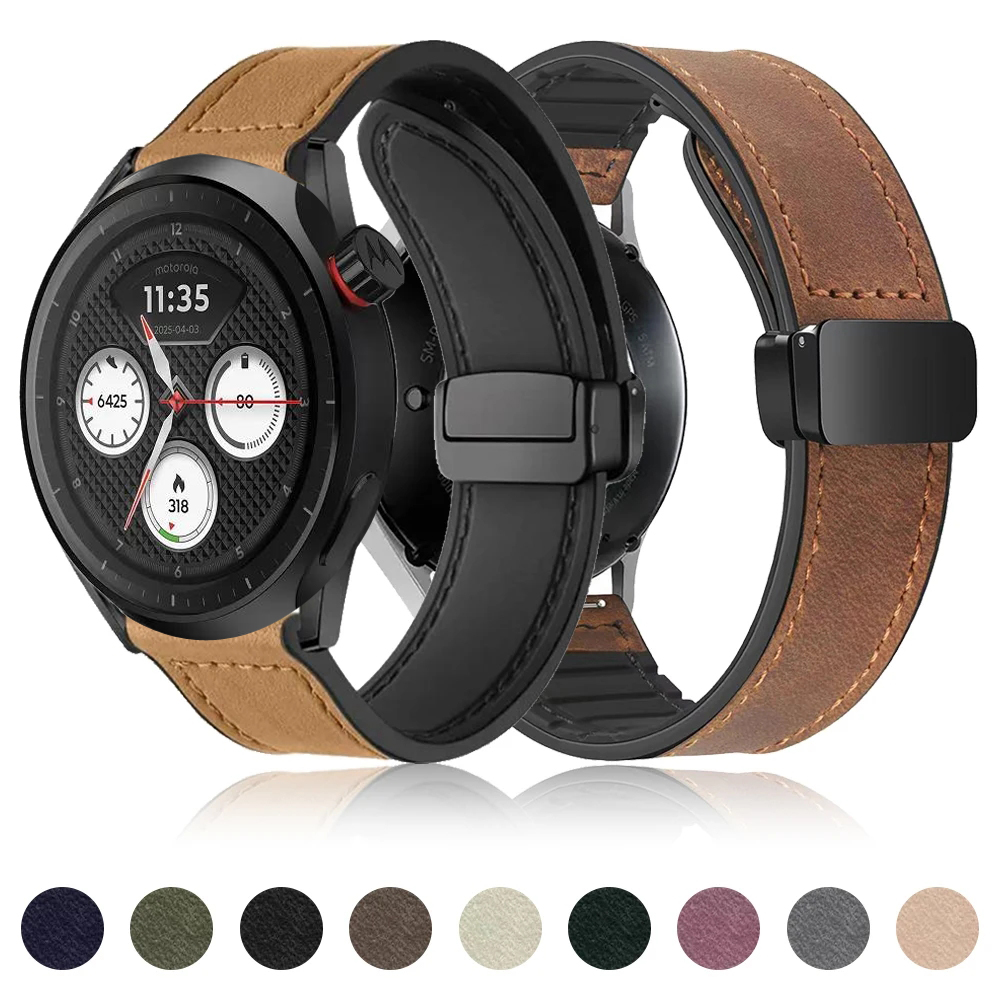 Motorola Smartwatch Accessories - Pulseira de Couro Macio para Motorola