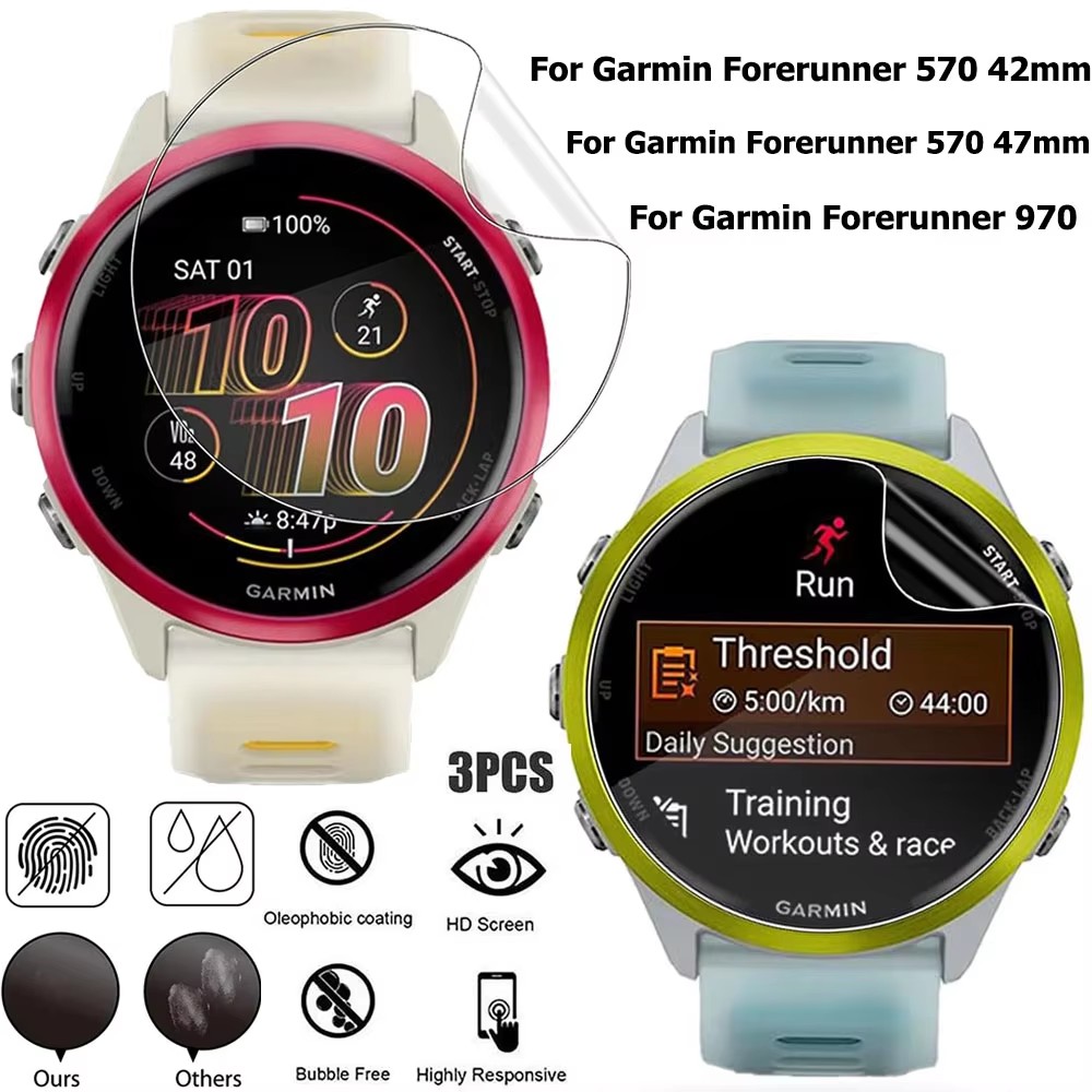 1-3 Peças de Película de Hidro - Garmin Smartwatch Accessories avaliação e preço