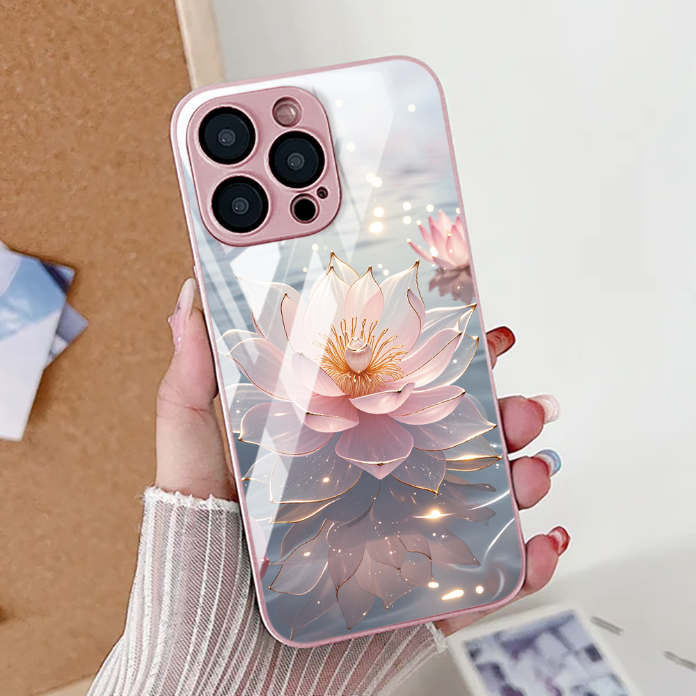 Flor de lótus caso de telefone - Screen Protector Film avaliação e preço